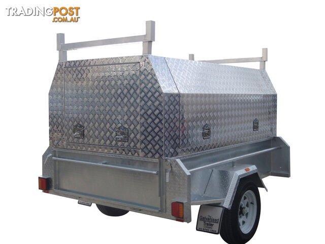 7x4 Single Axle With 410mm Deep Checker Plate Sides & Standard Aluminium Tradesman Canopy - photo 2 of 10