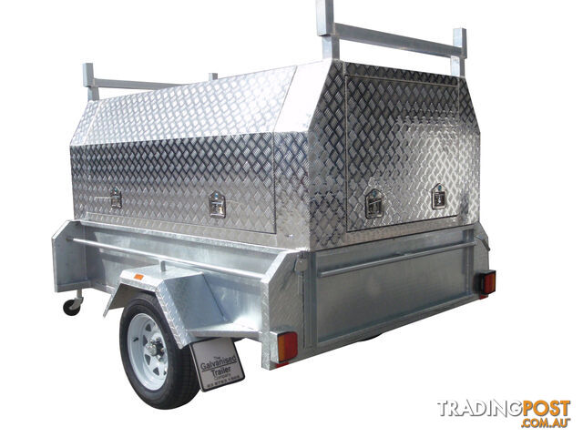 7x4 Single Axle With 410mm Deep Checker Plate Sides & Standard Aluminium Tradesman Canopy - photo 4 of 10