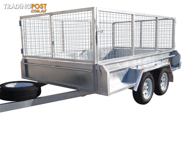 10x6 Tandem Heavy Duty Galvanised With 410mm Deep Checker Plate Sides & 800mm Removable Mesh Cage Including Front & Rear Gates