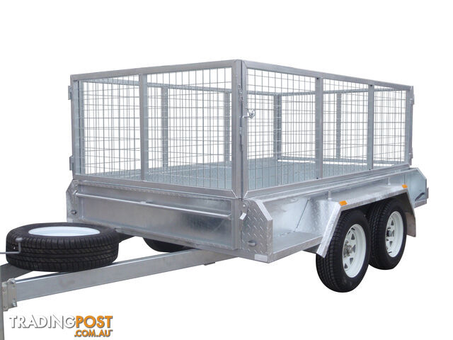 9x5 Tandem Heavy Duty Galvanised With 300mm Checker Plate Sides & 800mm Removable Mesh Cage Including Front & Rear Gates - photo 2 of 9