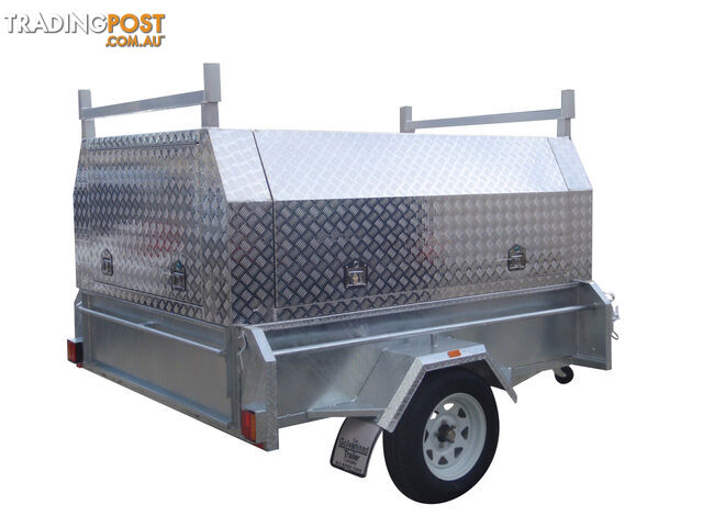 8x5 Single Axle With 410mm Deep Checker Plate Sides & Standard Aluminium Tradesman Canopy