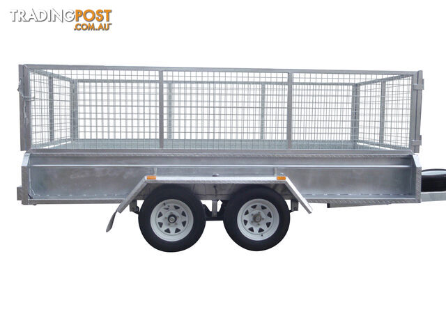 12x6 Tandem Heavy Duty Galvanised With 410mm Deep Checker Plate Sides & 800mm Removable Mesh Cage Including Front & Rear Gates