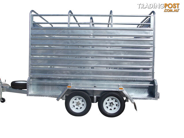 10x6 tandem Stock Cattle Trailer Heavy Duty Galvanised With Full Checker Plate Design & 410mm Deep sides - photo 2 of 11
