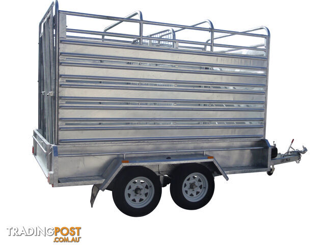 10x6 tandem Stock Cattle Trailer Heavy Duty Galvanised With Full Checker Plate Design & 410mm Deep sides