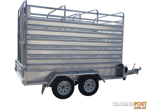 10x6 tandem Stock Cattle Trailer Heavy Duty Galvanised With Full Checker Plate Design & 410mm Deep sides