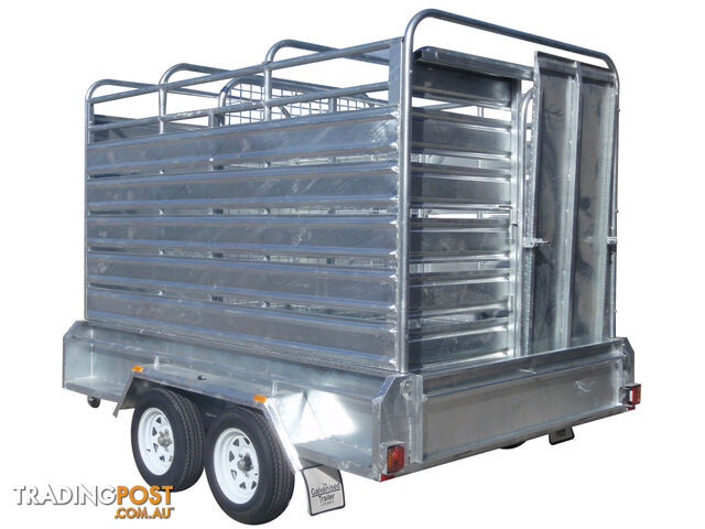 10x6 tandem Stock Cattle Trailer Heavy Duty Galvanised With Full Checker Plate Design & 410mm Deep sides - photo 3 of 11