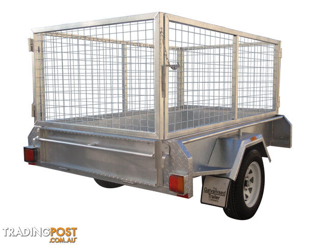 7X4 Single Axle Heavy Duty Galvanised With 800mm Removable Mesh Cage Including Front & Rear Gates - photo 3 of 8