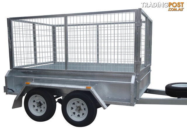 8x5 Tandem Heavy Duty Galvanised With 410mm Deep Checker Plate Sides & 1000mm Removable Mesh Cage Including Front & Rear Gates - photo 2 of 9