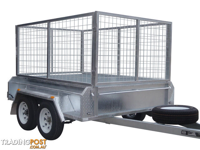 8x5 Tandem Heavy Duty Galvanised With 410mm Deep Checker Plate Sides & 1000mm Removable Mesh Cage Including Front & Rear Gates - photo 5 of 9