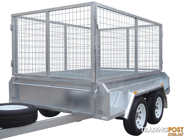 8x5 Tandem Heavy Duty Galvanised With 410mm Deep Checker Plate Sides & 1000mm Removable Mesh Cage Including Front & Rear Gates - photo 4 of 9