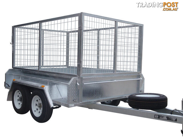 8x5 Tandem Heavy Duty Galvanised With 410mm Deep Checker Plate Sides & 1000mm Removable Mesh Cage Including Front & Rear Gates - photo 3 of 9