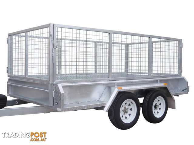 10x5 Tandem Heavy Duty Galvanised With 300mm Checker Plate Sides & 800mm Removable Mesh Cage Including Front & Rear Gates - photo 3 of 9