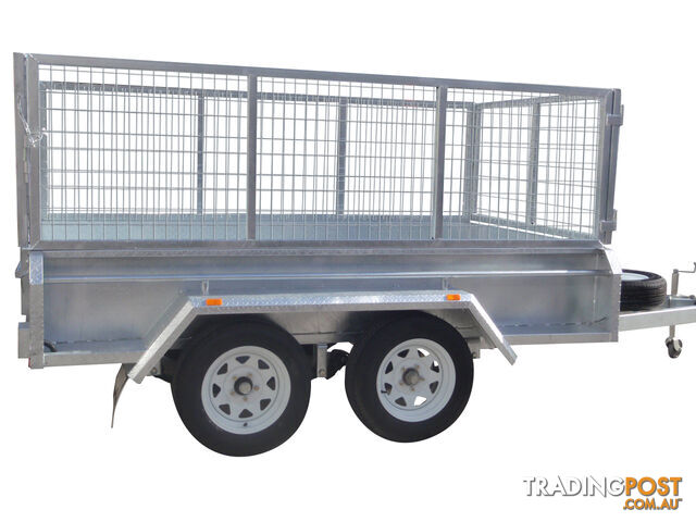 9x5 Tandem Heavy Duty Galvanised With 410mm Deep Checker Plate Sides & 800mm Removable Mesh Cage Including Front & Rear Gates - photo 3 of 6