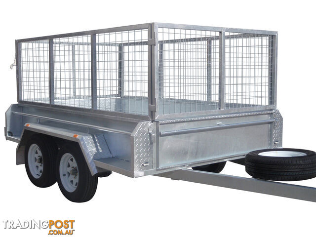9x5 Tandem Heavy Duty Galvanised With 410mm Deep Checker Plate Sides & 800mm Removable Mesh Cage Including Front & Rear Gates - photo 2 of 6
