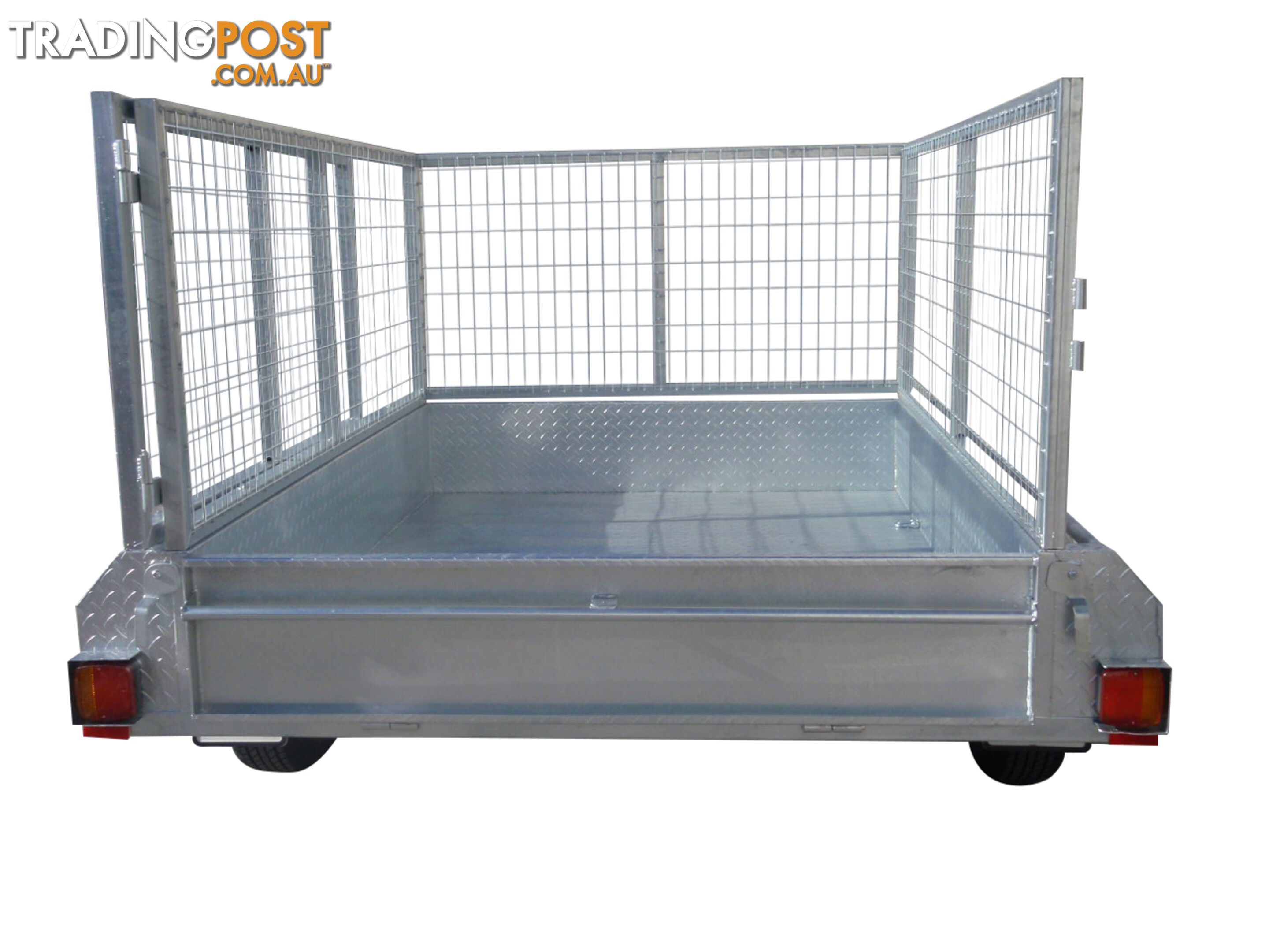 7X5 Single Axle Galvanised Heavy Duty With 800mm Removable Mesh Cage Including Front & Rear Gates