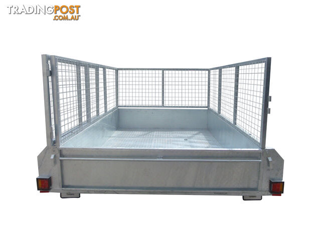 10x6 Tandem Heavy Duty Galvanised With 410mm Deep Checker Plate Sides & 1000mm Removable Mesh Cage Including Front & Rear Gates