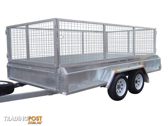 12x6 Tandem Heavy Duty Galvanised With 410mm Deep Checker Plate Sides & 1000mm Removable Mesh Cage Including Front & Rear Gates - photo 2 of 9