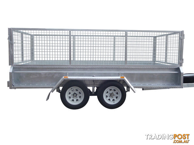 12x6 Tandem Heavy Duty Galvanised With 410mm Deep Checker Plate Sides & 1000mm Removable Mesh Cage Including Front & Rear Gates