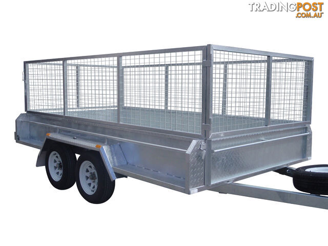 12x6 Tandem Heavy Duty Galvanised With 410mm Deep Checker Plate Sides & 1000mm Removable Mesh Cage Including Front & Rear Gates - photo 3 of 9