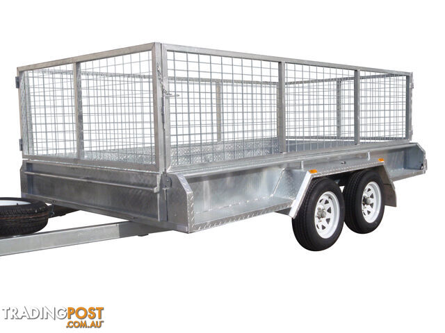 12x6 Tandem Heavy Duty Galvanised With 300mm Checker Plate Sides & 800mm Removable Mesh Cage Including Front & Rear Gates - photo 3 of 10