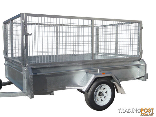 8x5 Single Axle Heavy Duty Galvanised With 800mm Removable Mesh Cage Including Front & Rear Gates - photo 3 of 8
