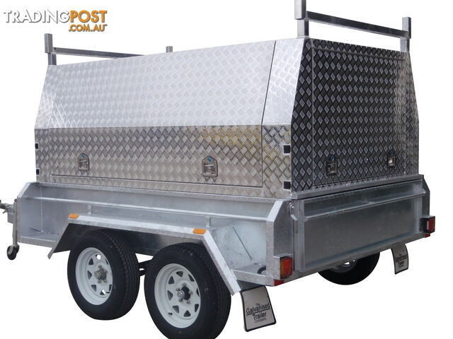 8x5 Tandem Galvanised With 410mm Deep Checker Plate Sides & Aluminium Jack Off Tradesman Canopy - photo 4 of 12