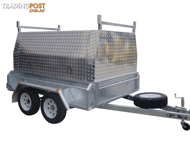 8x5 Tandem Galvanised With 410mm Deep Checker Plate Sides & Aluminium Jack Off Tradesman Canopy - photo 2 of 12