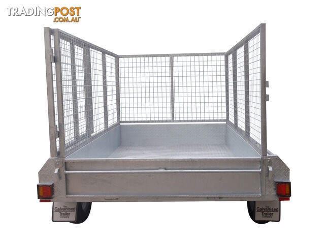9x6 Tandem Heavy Duty Galvanised With 300mm Checker Plate Sides & 1000mm Removable Mesh Cage Including Front & Rear Gates