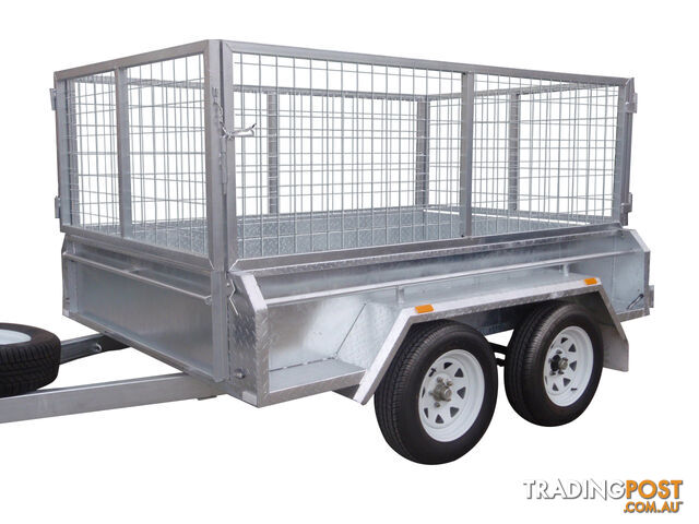 8x5 Tandem Heavy Duty Galvanised With 410mm Deep Checker Plate Sides & 800mm Removable Mesh Cage Including Front & Rear Gates - photo 3 of 9