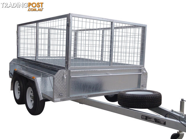 8x5 Tandem Heavy Duty Galvanised With 410mm Deep Checker Plate Sides & 800mm Removable Mesh Cage Including Front & Rear Gates - photo 2 of 9