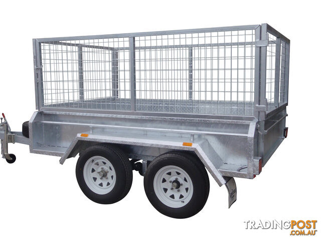 8x5 Tandem Heavy Duty Galvanised With 410mm Deep Checker Plate Sides & 800mm Removable Mesh Cage Including Front & Rear Gates - photo 4 of 9