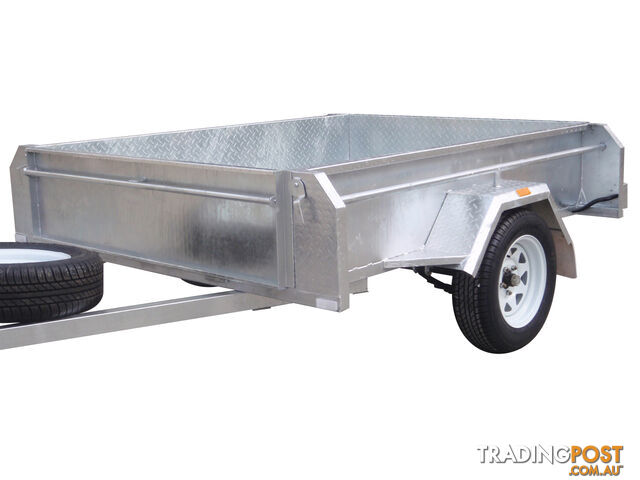 7x5 Single Axle Heavy Duty Galvanised With Full Checker Plate Design & Deep 410mm Sides