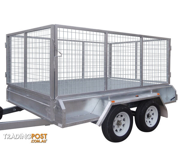 10x6 Tandem Heavy Duty Galvanised With 300mm Checker Plate Sides & 1000mm Removable Mesh Cage Including Front & Rear Gates