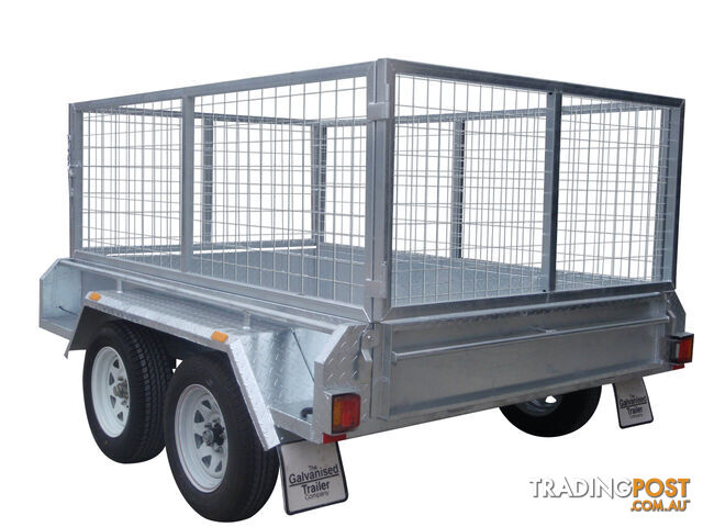 8x5 Tandem Heavy Duty Galvanised With 300mm Checker Plate Sides & 800mm Removable Mesh Cage Including Front & Rear Gates - photo 3 of 9