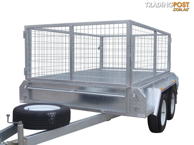 8x5 Tandem Heavy Duty Galvanised With 300mm Checker Plate Sides & 800mm Removable Mesh Cage Including Front & Rear Gates - photo 5 of 9
