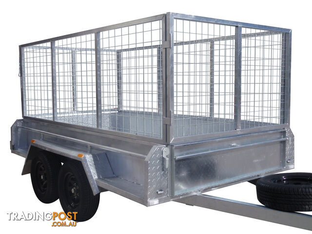 10x5 Tandem Heavy Duty Galvanised With 410mm Deep Checker Plate Sides & 1000mm Removable Mesh Cage Including Front & Rear Gates - photo 5 of 8