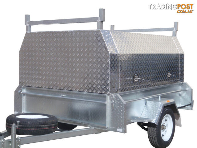 7x5 Single Axle With 410mm Deep Checker Plate Sides & Standard Aluminium Tradesman Canopy - photo 4 of 14