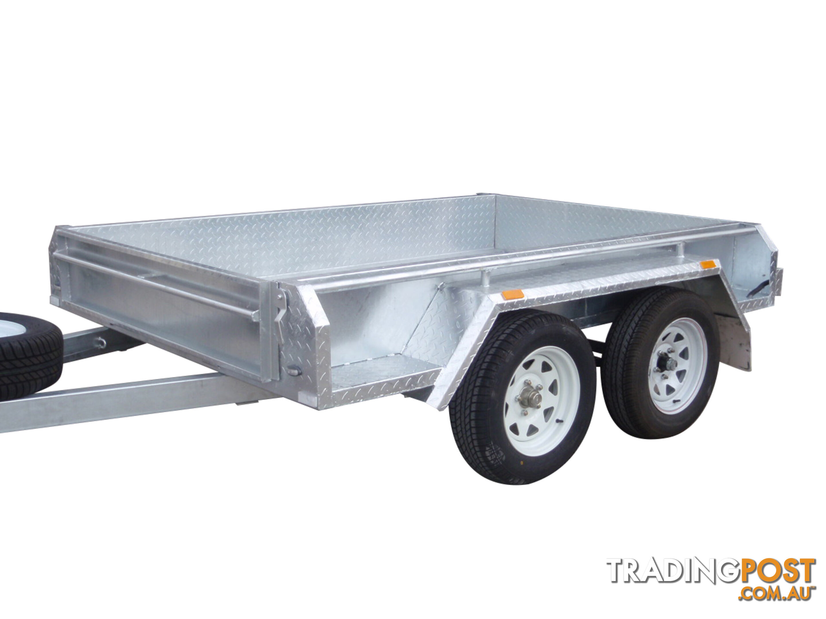 8x5 Tandem Heavy Duty Galvanised With Full Checker Plate Design & 300mm sides