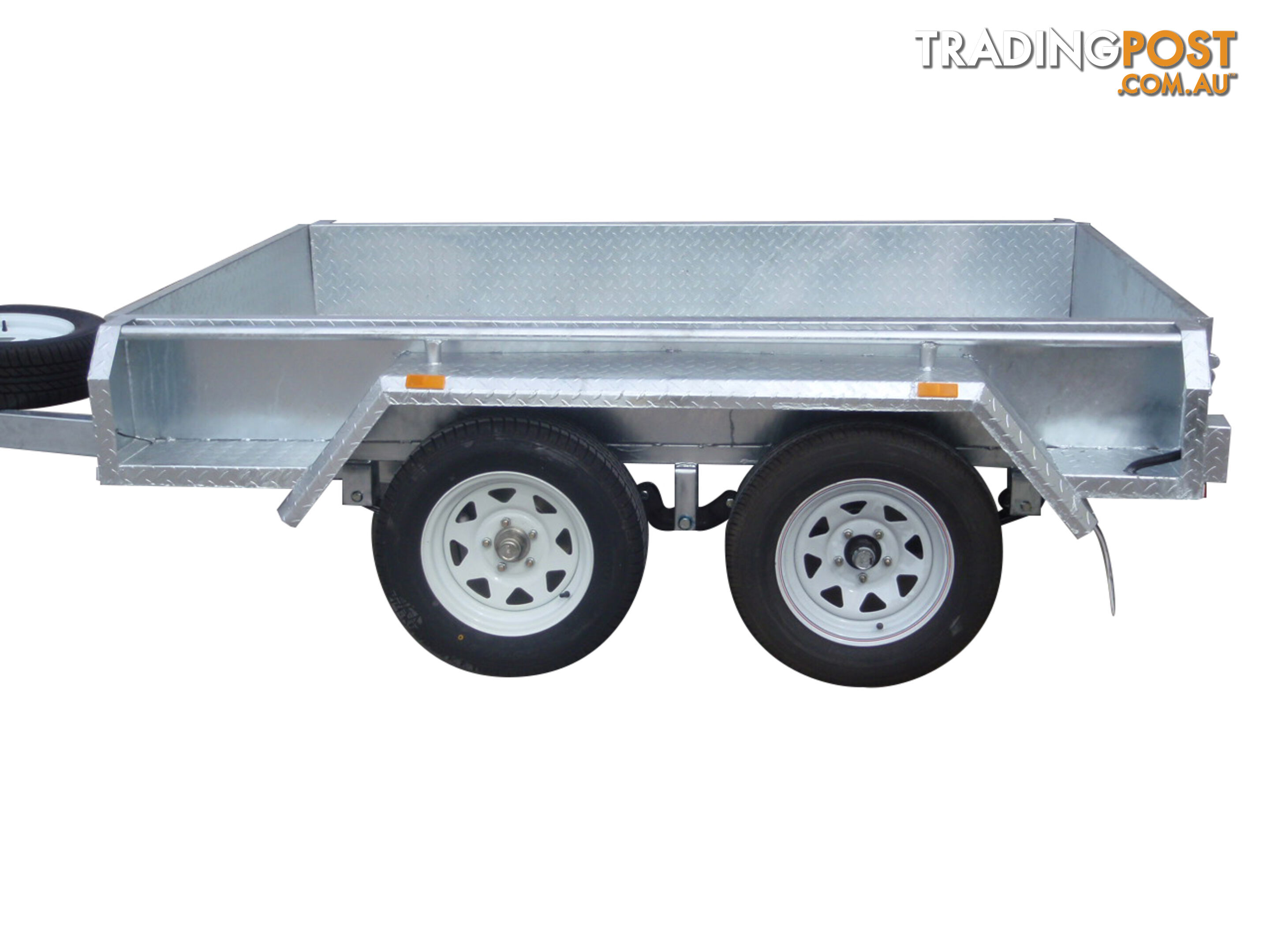 8x5 Tandem Heavy Duty Galvanised With Full Checker Plate Design & 300mm sides