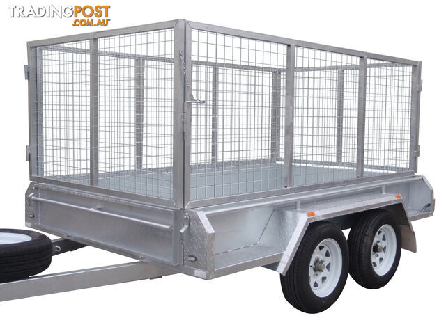 9x5 Tandem Heavy Duty Galvanised With 300mm Checker Plate Sides & 1000mm Removable Mesh Cage Including Front & Rear Gates - photo 2 of 9