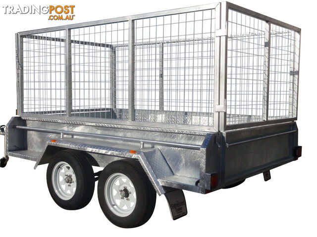 9x5 Tandem Heavy Duty Galvanised With 410mm Deep Checker Plate Sides & 1000mm Removable Mesh Cage Including Front & Rear Gates - photo 2 of 8