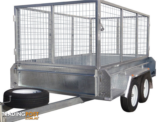9x5 Tandem Heavy Duty Galvanised With 410mm Deep Checker Plate Sides & 1000mm Removable Mesh Cage Including Front & Rear Gates - photo 4 of 8