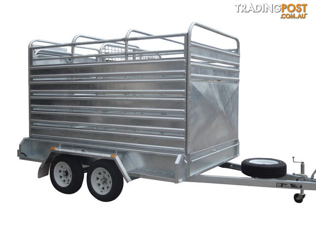 10x6 tandem Stock Cattle Trailer Heavy Duty Galvanised With Full Checker Plate Design & 300mm sides