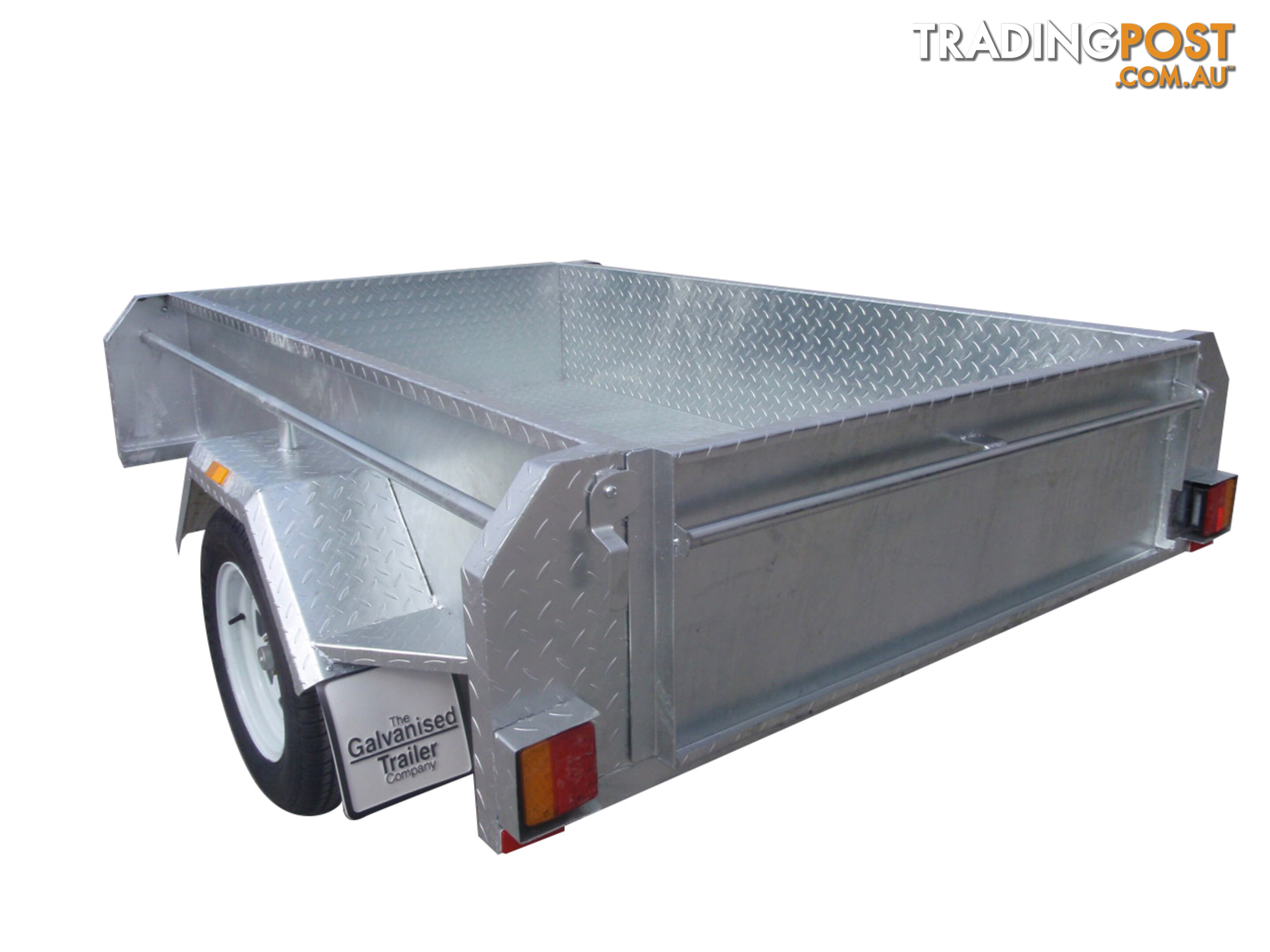 7x4 Single Axle Heavy Duty Galvanised With Full Checker Plate Design & Deep 410mm Sides