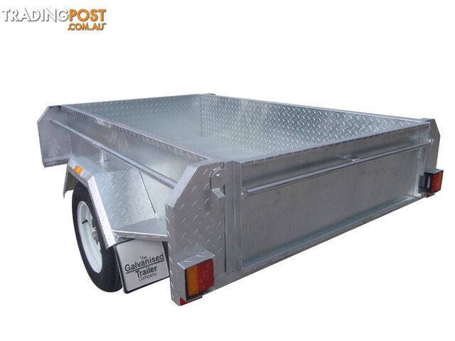 7x4 Single Axle Heavy Duty Galvanised With Full Checker Plate Design & Deep 410mm Sides