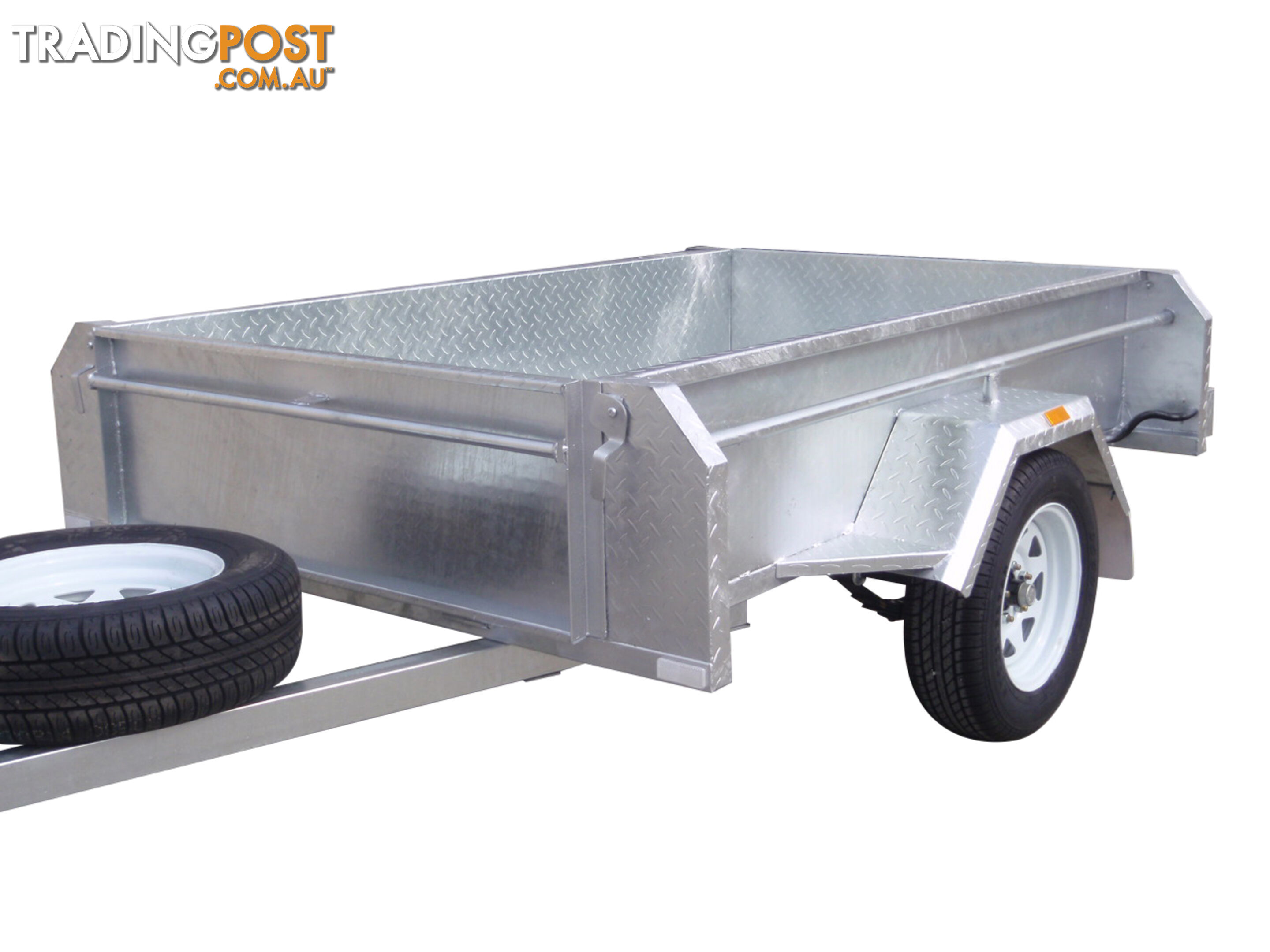 7x4 Single Axle Heavy Duty Galvanised With Full Checker Plate Design & Deep 410mm Sides