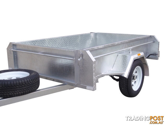 7x4 Single Axle Heavy Duty Galvanised With Full Checker Plate Design & Deep 410mm Sides