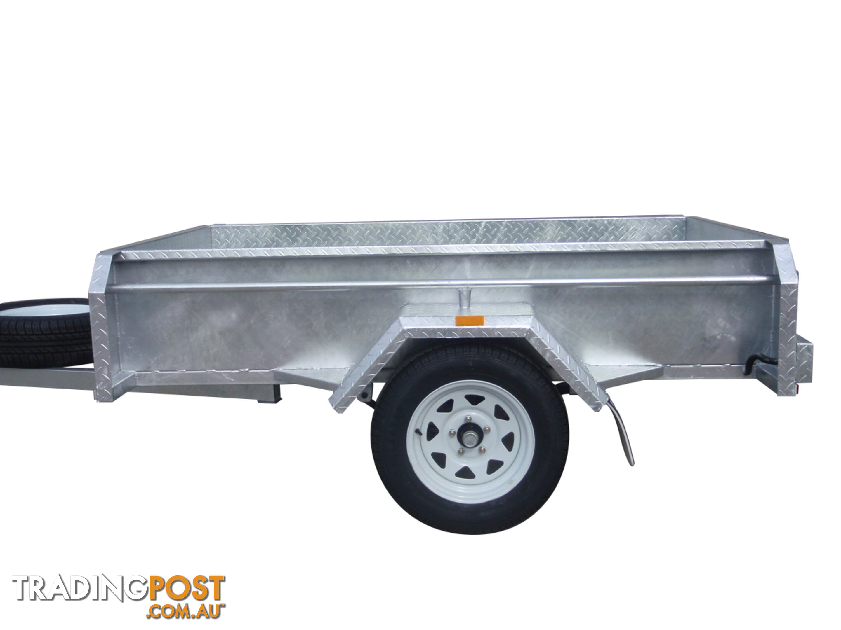 7x4 Single Axle Heavy Duty Galvanised With Full Checker Plate Design & Deep 410mm Sides