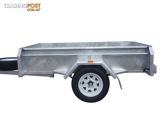 7x4 Single Axle Heavy Duty Galvanised With Full Checker Plate Design & Deep 410mm Sides