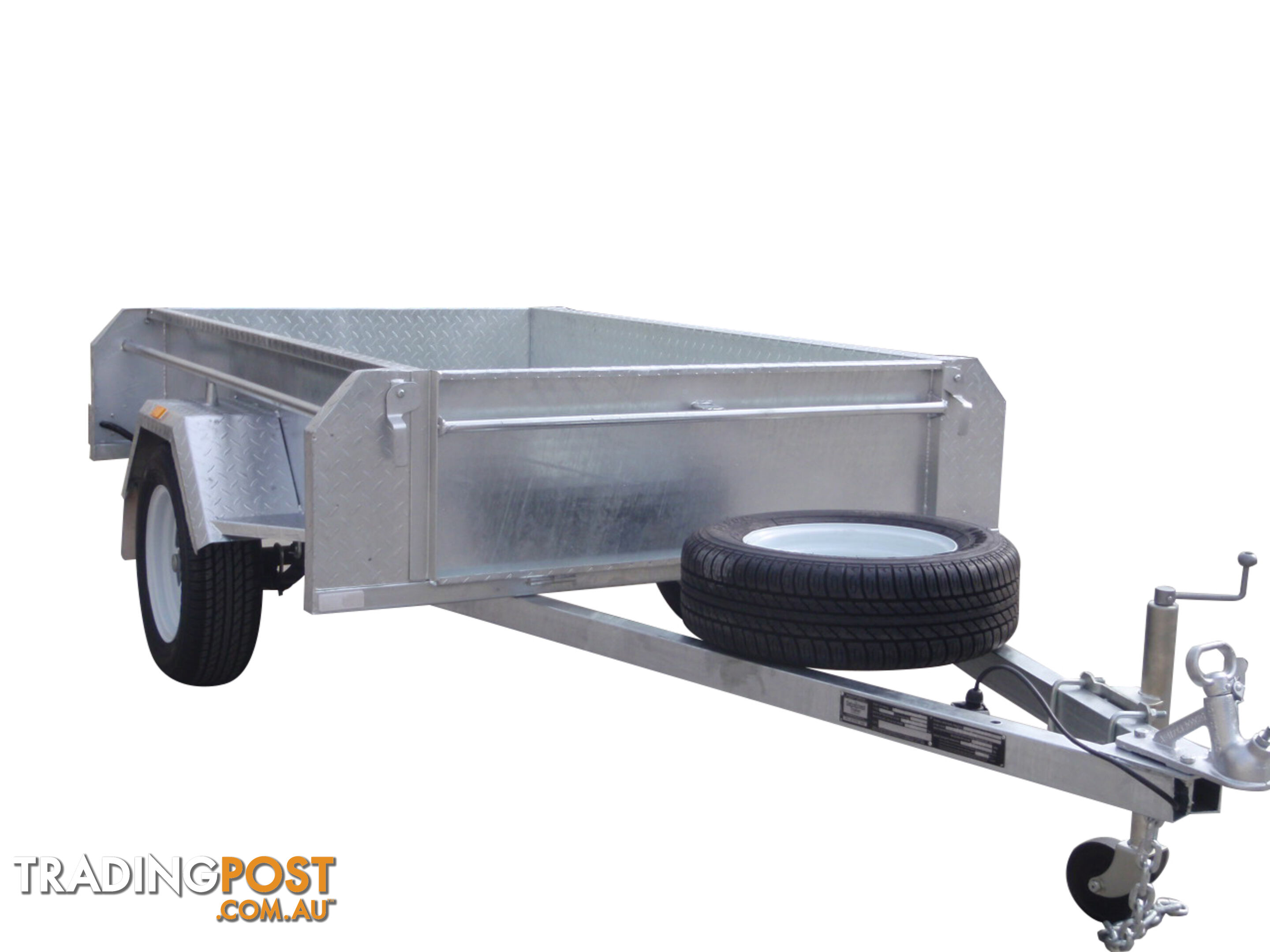 7x4 Single Axle Heavy Duty Galvanised With Full Checker Plate Design & Deep 410mm Sides